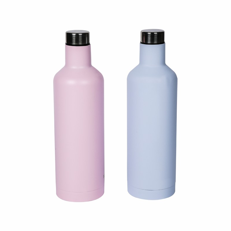 500ml Wine Bottle Shape Small Mouth 304 Stainless Steel Vacuum Sports Bottle Insulated Drink Bottle