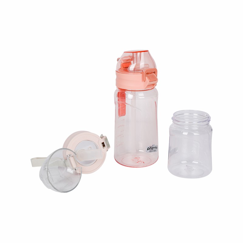 Cute Simple Transparent Food-Grade Silicone Straw Cup Bouncing Lid Kid's Portable Water Bottle