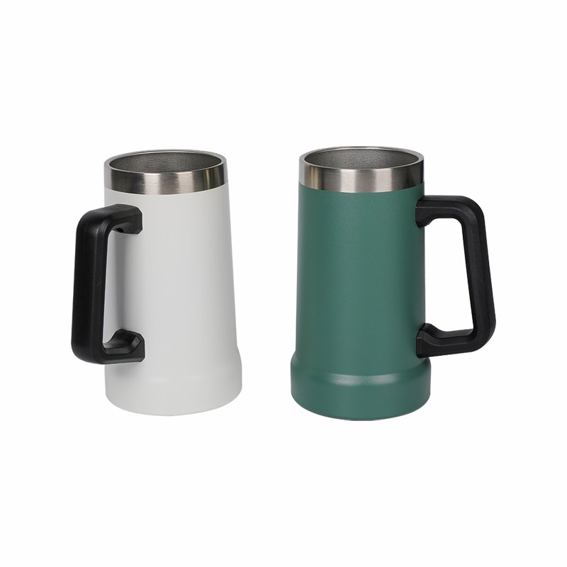 1000ml Stainless Steel Coffee Mug Big Handle Grip Beer Cup Coffee Travel Vacuum Insulated Tumbler