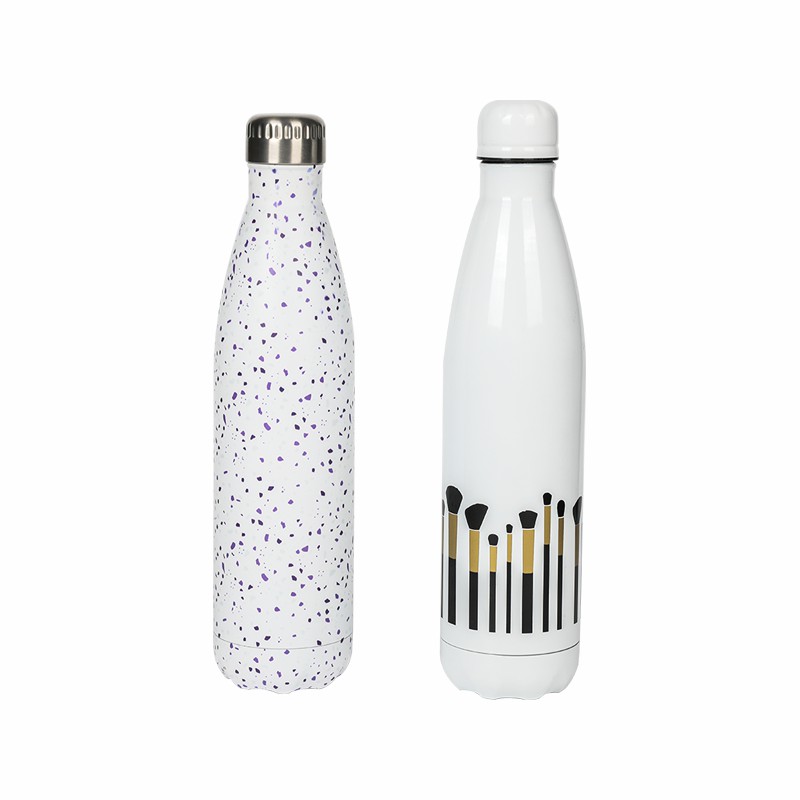 1000ml White Background Printing Stainless Steel Double Walled Insured Sublimation Sport Water Bottle