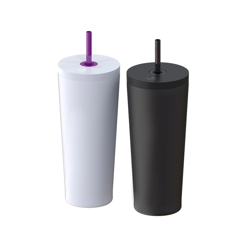 24oz Double Layer 304 Stainless Steel Travel Vacuum Insulated Tumbler 700ml Drink Straw Cup With Internal Screw Cover