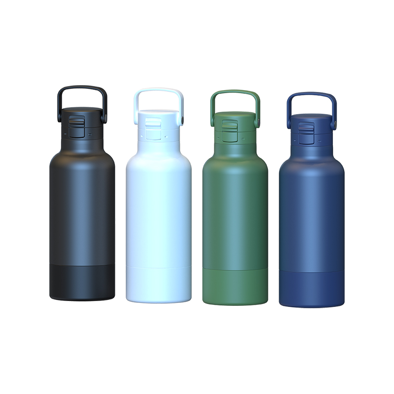 750ml Stainless Steel Flask Foldable Handle Portable Camping Sports Water Bottle